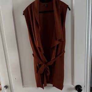 SHEIN Brown Sleeveless Wrap Top